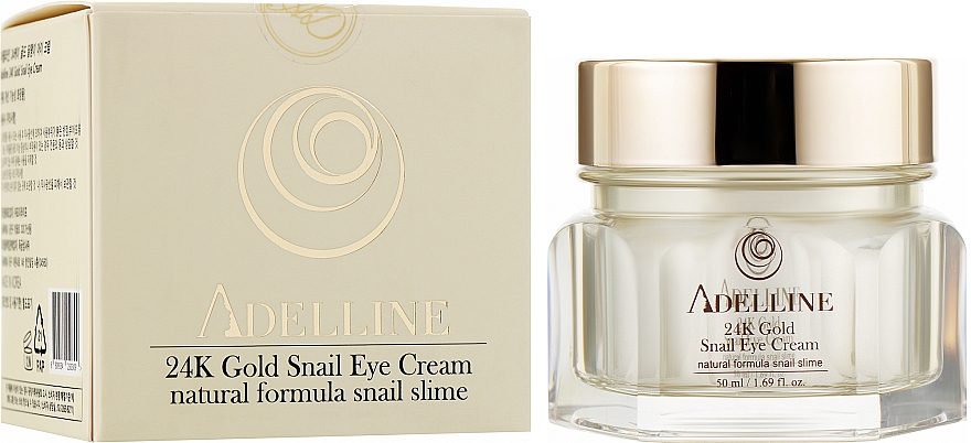 Крем для кожи вокруг глаз с муцином улитки и золотом - Adelline 24k Gold Snail Eye Cream — фото N5