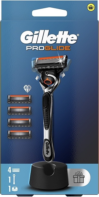 Бритва з 4 змінними касетами+підставка - Gillette Fusion ProGlide — фото N2