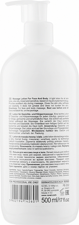 Легка емульсія для масажу обличчя й тіла - Norel Body Massage lotion For Face And Body — фото N2