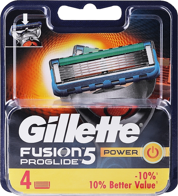 Сменные кассеты для бритья, 4 шт. - Gillette Fusion ProGlide Power