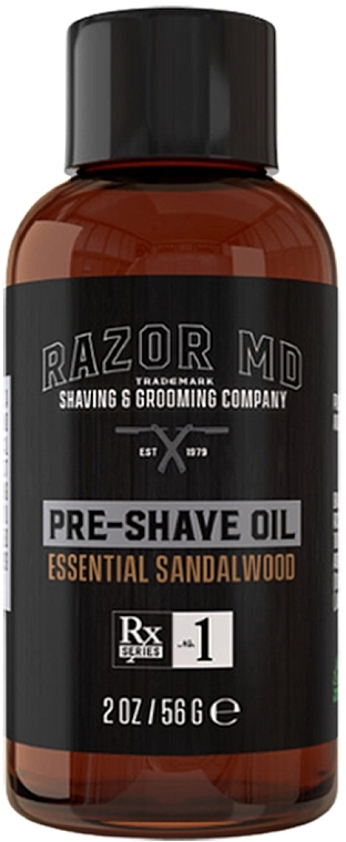 Олія перед голінням з екстрактом сандалового дерева - Razor MD Pre Shave Oil Essential Sandalwood — фото N1