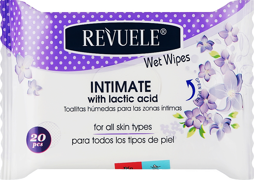 Гипоаллергенные влажные салфетки для интимной гигиены с молочной кислотой - Revuele Hypoallergenic Intimate Wet Wipes