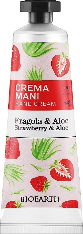 ПОДАРОК! Крем для рук "Клубника и алоэ" - Bioearth Family Strawberry & Aloe Hand Cream — фото N1