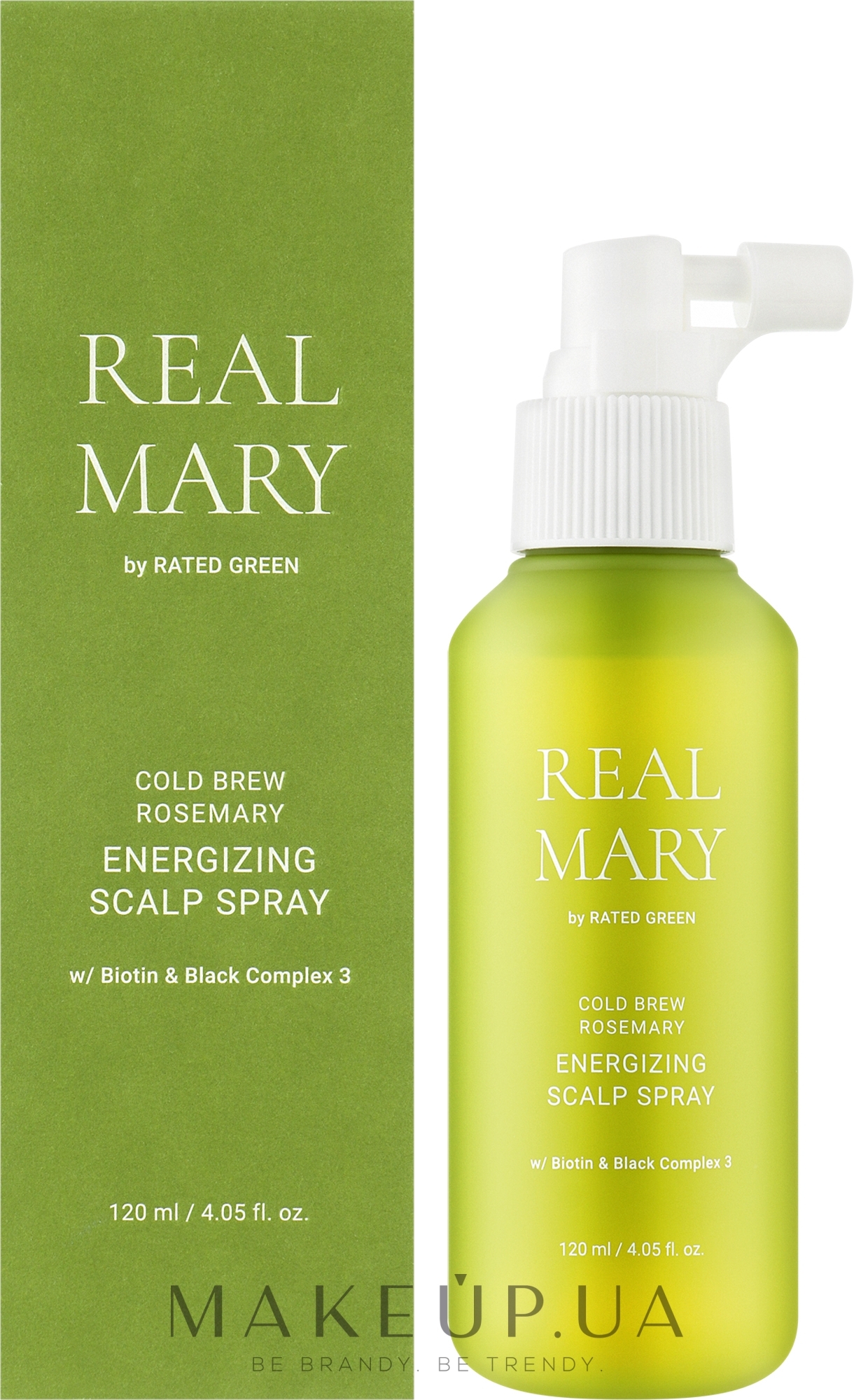 Енергетичний спрей для шкіри голови на основі холодного настою розмарину - Rated Green Real Mary Energizing Scalp Spray — фото 120ml