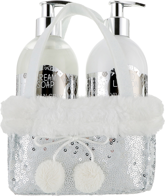 Набор - Vivian Gray Silver Christmas Set (cr/soap/250ml + h/lot/250ml) — фото N1