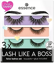 Парфумерія, косметика Набір накладних вій - Essence Set 3 x Lash Like A Boss 01-My Most Loved Lashes False Eyelashes