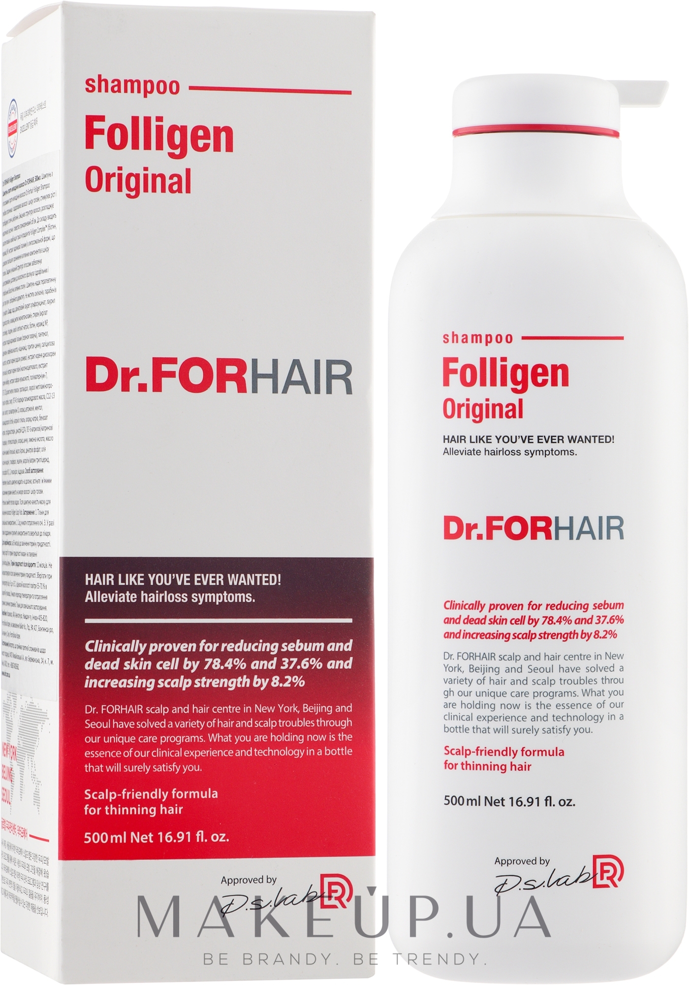 Укрепляющий шампунь против выпадения волос - Dr.FORHAIR Folligen Original Shampoo — фото 500ml
