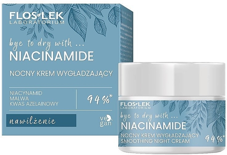 Разглаживающий ночной крем для лица - Floslek Niacinamide Smoothing Night Cream — фото N1