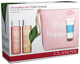 Духи, Парфюмерия, косметика Набор - Clarins Perfect Cleansing Set (mic/wat/200ml + f/lot/200ml + cl/cr/30ml + bag/1pcs)