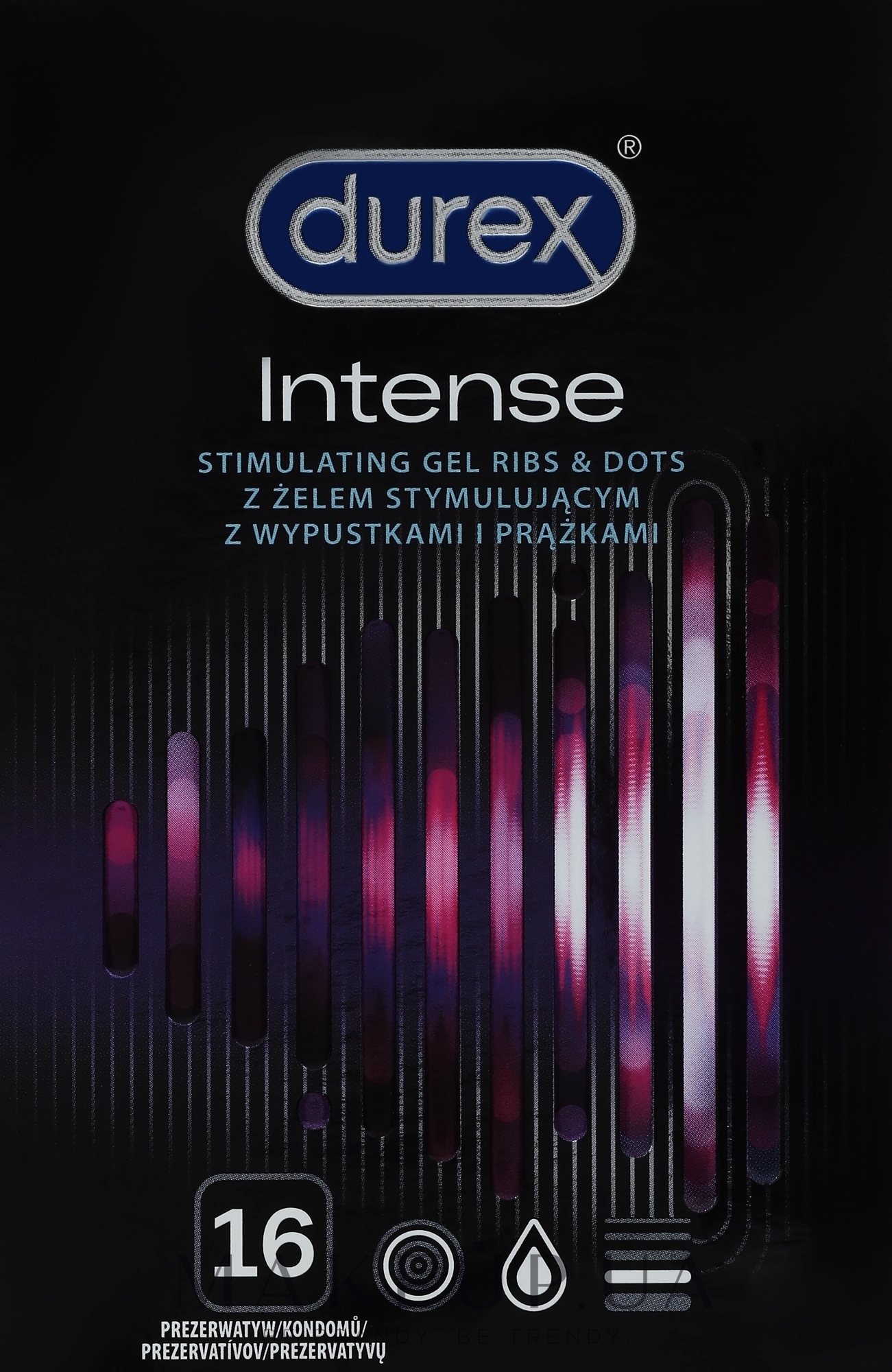 Презервативи рельєфні, 16 шт. - Durex Intense Orgasmic — фото 16шт