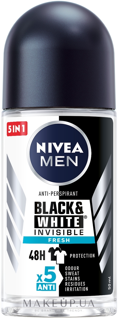 Антиперспірант "Чорне та біле. Невидимий" - NIVEA MEN Black & White Invisible Fresh Anti-Perspirant — фото 50ml