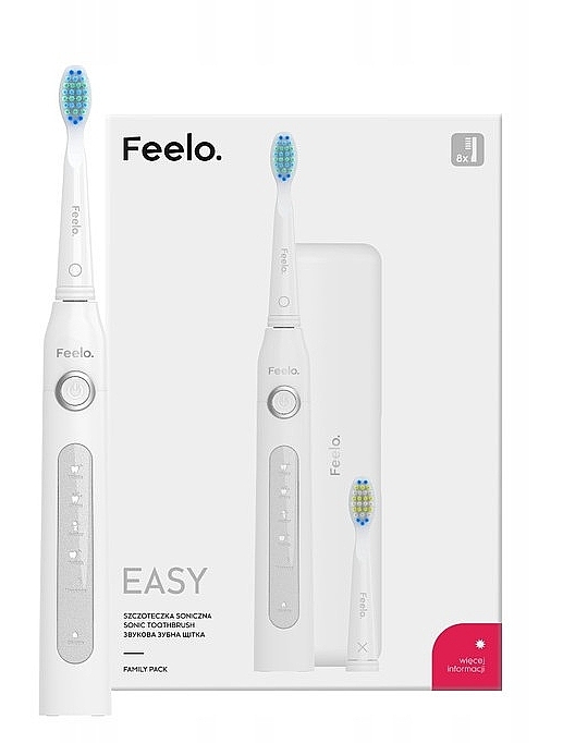 Звуковая зубная щетка с 8 насадками - Feelo Easy — фото N2