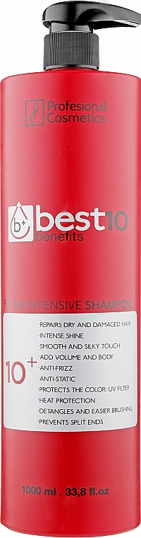 Шампунь для інтенсивного відновлення волосся - Profesional Cosmetics Best 10 Intensive Repair Shampoo — фото N3