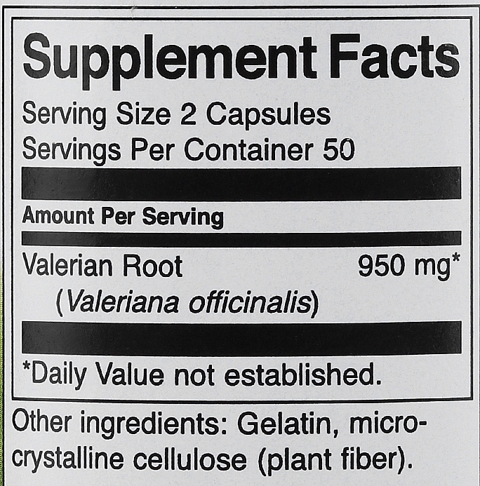 Харчова добавка "Корінь валеріани", 475мг - Swanson Valerian Root 475 mg — фото N3