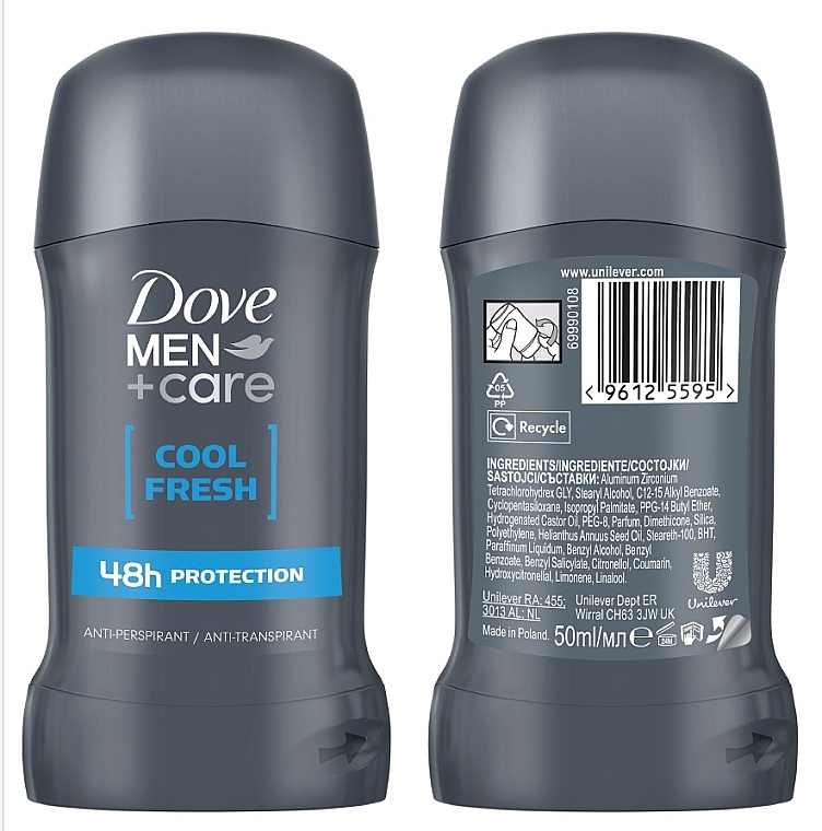 Дезодорант-стик для мужчин "Прохладная свежесть" - Dove — фото N1