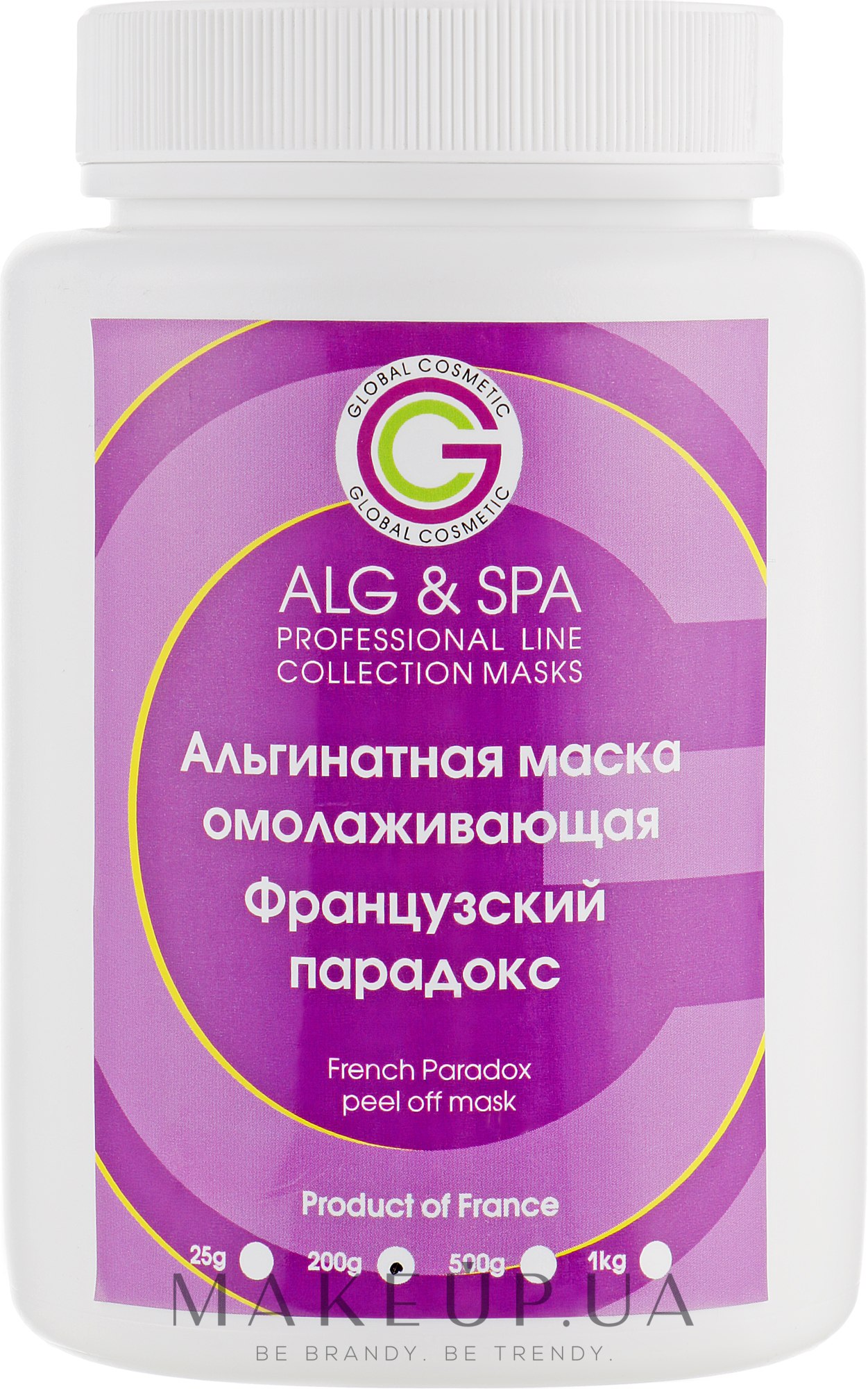 Альгінатна маска омолоджувальна "Французький парадокс" - ALG & SPA Professional Line Collection Masks French Paradox Peel off Mask — фото 200g