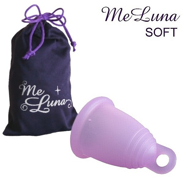 Менструальная чаша с петлей, размер S, розовая - MeLuna Soft Menstrual Cup Ring — фото N1