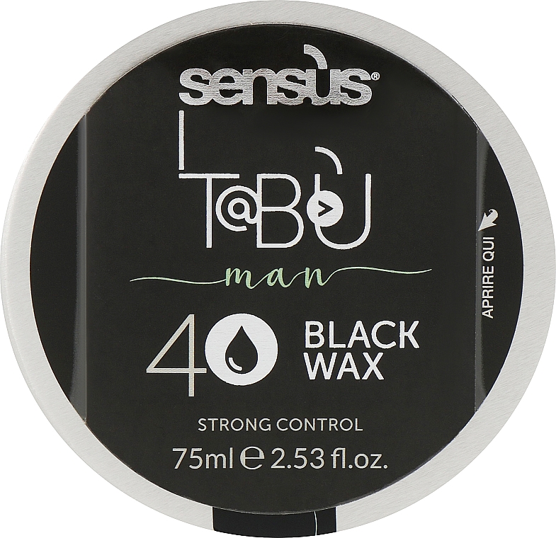 Чорний віск для волосся - Sensus Tabu Black Wax 40 — фото N1