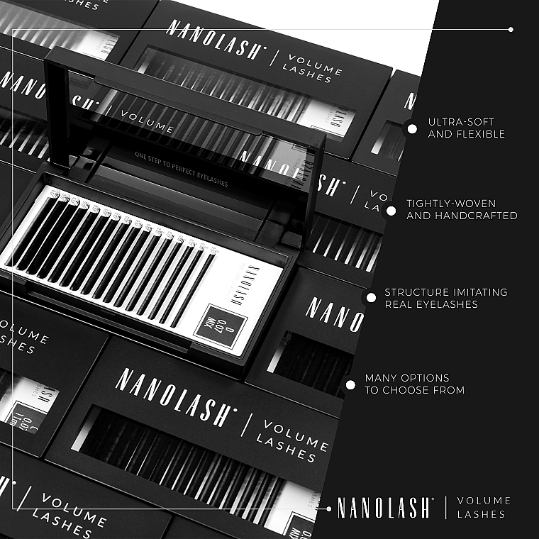 Накладні вії C, 0.05 (6-13 мм), mix - Nanolash Volume Lashes — фото N5