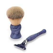 Духи, Парфюмерия, косметика Набор для бритья - Acca Kappa Shaving Set Denim Blue (razor/1pc + brush/1pc)