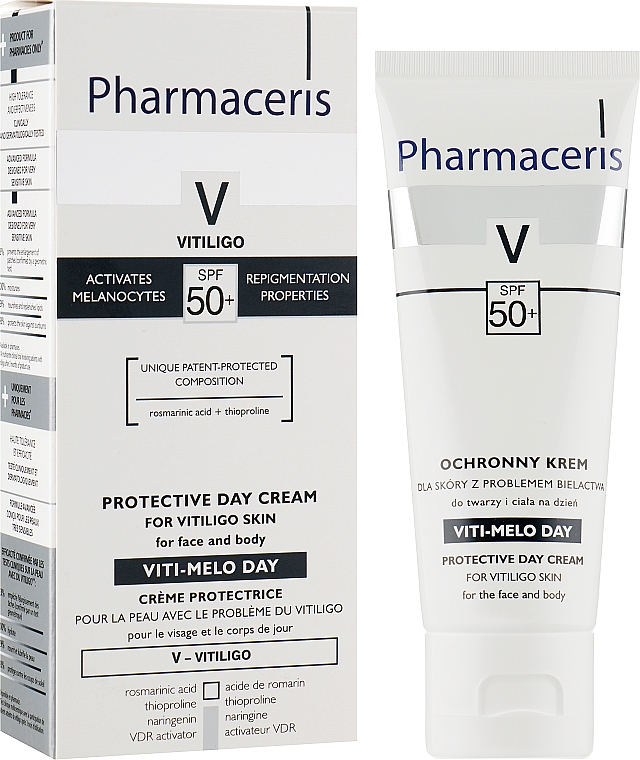 Защитный дневной крем для лица и тела для кожи с витилиго - Pharmaceris V Protective Day Cream for Vitiligo Skin SPF 50+