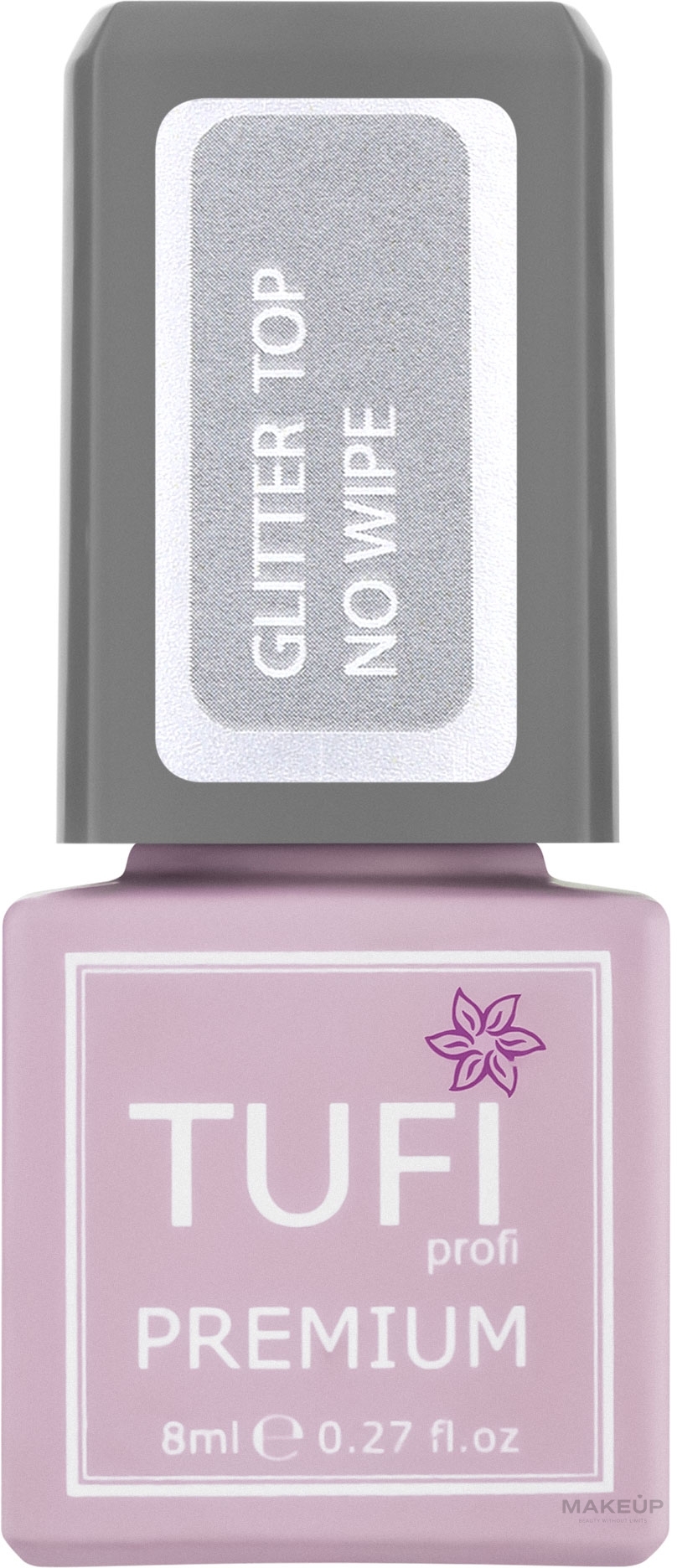 Топ без липкого шару з мікроблиском - Tufi Profi Premium Glitter Top No Wipe — фото 8ml