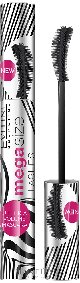 Тушь для ресниц - Eveline Cosmetics Mega Size Lashes Ultra Long Volume Mascara — фото Black