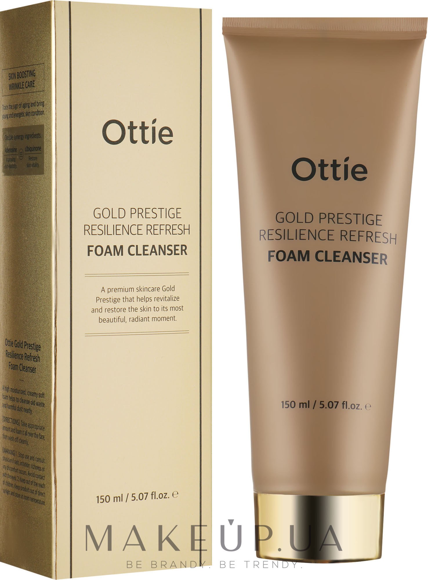 Увлажняющая пенка для упругости кожи - Ottie Gold Resilience Refresh Foam Cleanser — фото 150ml