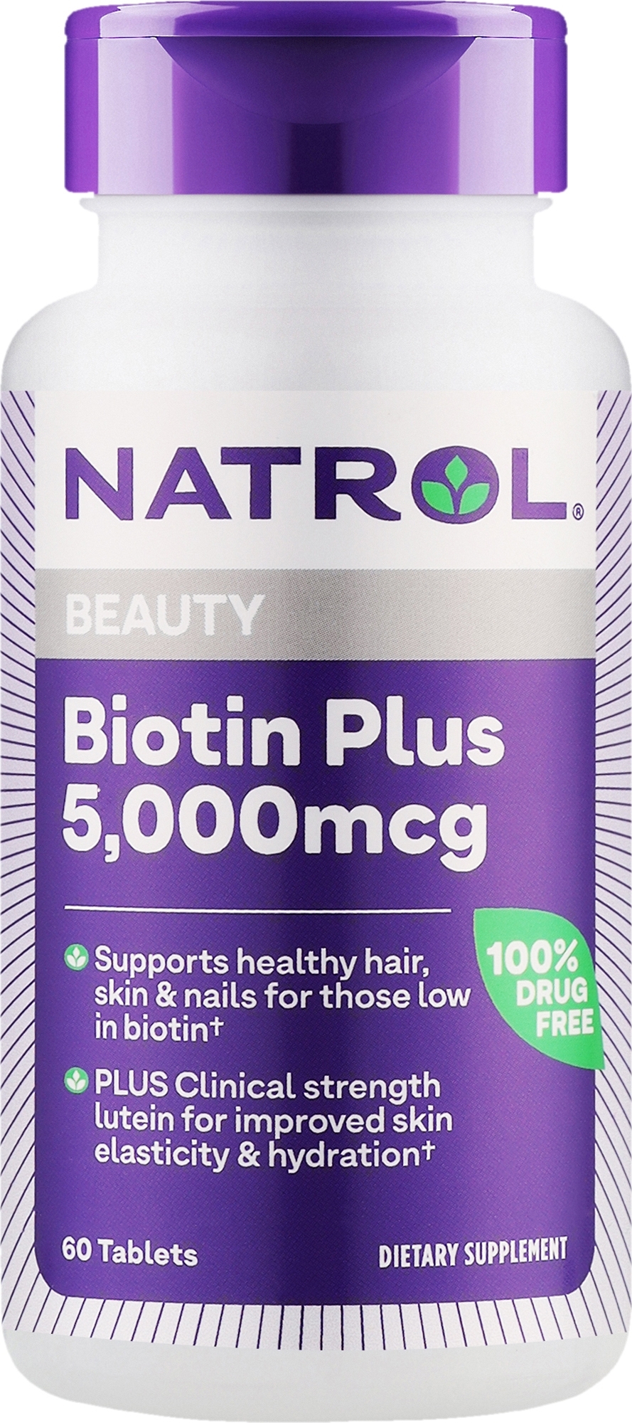 Биотин плюс лютеин - Natrol Biotin Plus 5 000 Mcg With Lutein  — фото 60шт