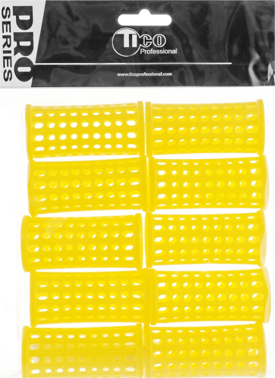 Бигуди пластиковые d30 мм, желтые - Tico Professional — фото N1