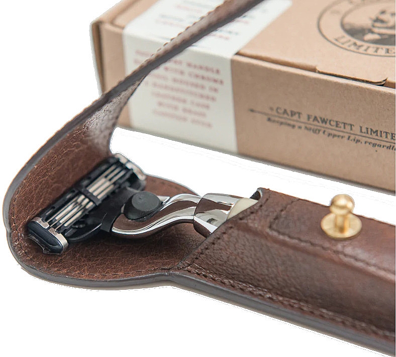 Набір для гоління - Captain Fawcett Razor With Leather Razor Case — фото N1