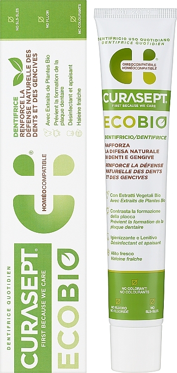 Натуральная зубная паста без фтора - Curaprox Curasept Ecobio Toothpaste — фото N2