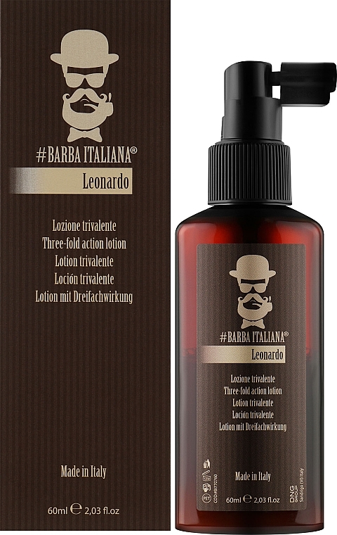 Тривалентний лосьйон для волосся - Barba Italiana Leonardo Hair Lotion — фото N3