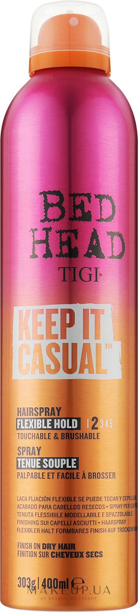 Лак для волосся з гнучкою фіксацією - Tigi Bed Head Keep It Casual Hairspray — фото 400ml