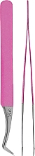 Пинцет тип L японская сталь в тубусе, с розовой ручкой - Vie De Luxe  — фото N1