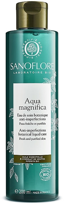 Ботанічна вода для догляду за шкірою - Sanoflore Aqua Magnifica Anti-Imperfections Botanical Liquid Care — фото N1