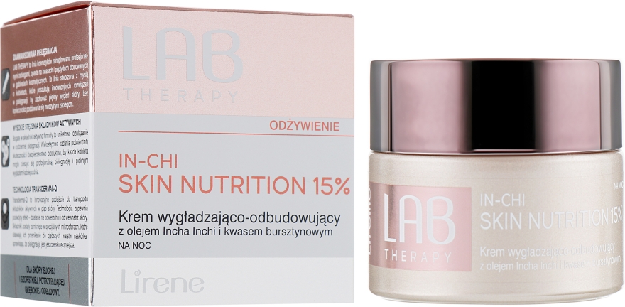 Восстанавливающий разглаживающий ночной крем для лица - Lirene Lab Therapy Nourishment In-Chi Skin Nutrition 15%