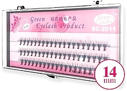Накладні пучки, C, 14 мм - Clavier Pink Silk Green Eyelash — фото N1