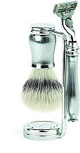 Духи, Парфюмерия, косметика Набор для бритья - Edwin Jagger Chatsworth Barley 3 Piece Mach3 Set Synthetic Silver Tip