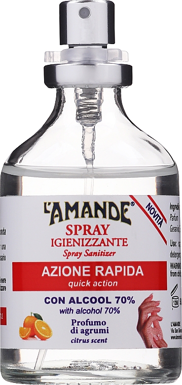 Дезінфікувальний спрей з ароматом цитрусових - L'Amande Spray Sanitizer Citrus Scent — фото N3