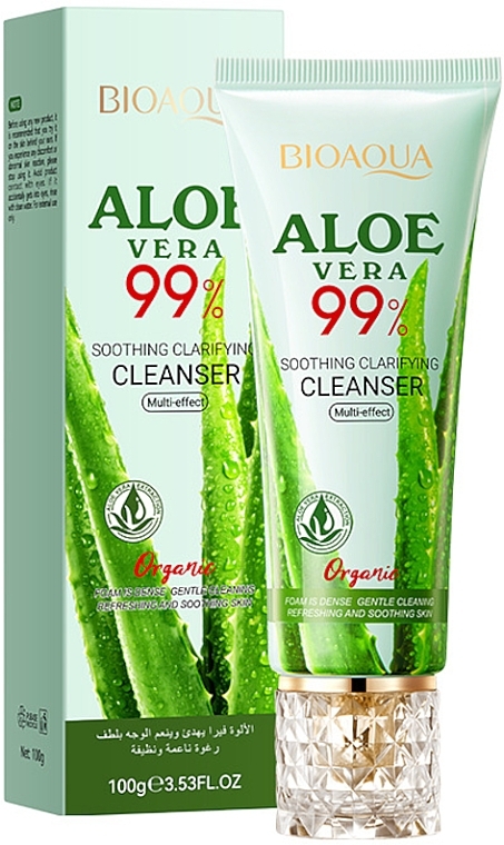 Увлажняющая пенка для лица с алоэ вера - Bioaqua Aloe Vera Cleanser 99% Hydrating Soothing  — фото N1