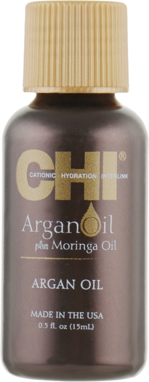 Зволожуюча олія для волосся - CHI Argan Oil Plus Moringa Oil (міні) — фото N2