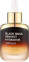 Сироватка для обличчя з екстрактом муцину чорного равлика - Eshumi Black Snail Perfect Hydrator Ampoule — фото N1