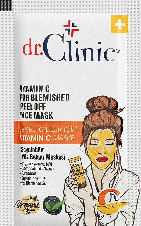 Осветительная маска-пилинг для лица - Dr. Clinic Vitamin C For Blemished Peel Off Face Mask — фото N1