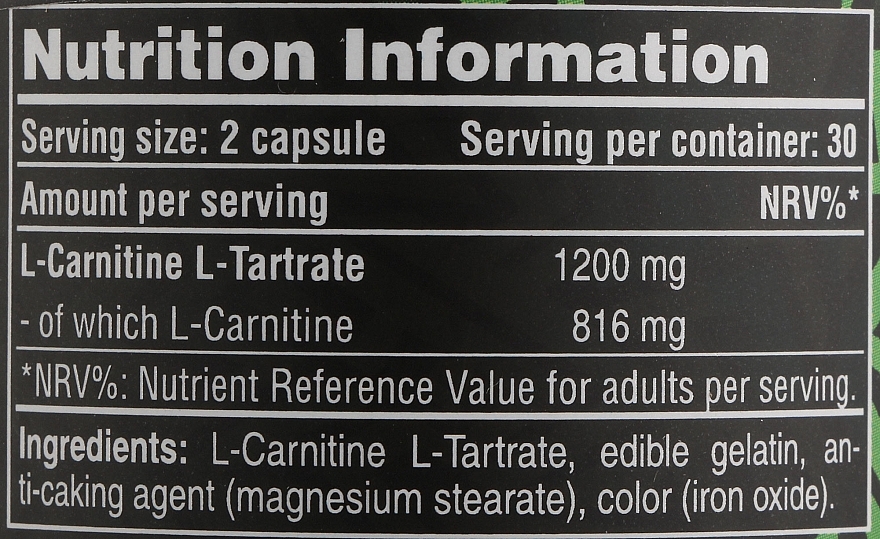 Капсулы L-карнитин - Pure Gold Carnitine Caps — фото N2