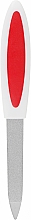 Пилка сапфірова для нігтів L 12,5 см, червоно-біла ручка - Beauty Luxury — фото N1