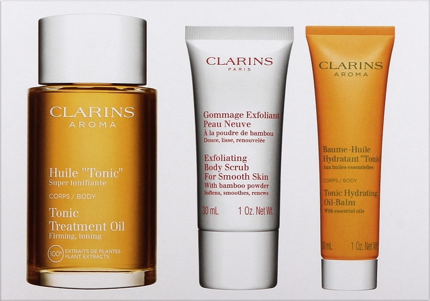 Набор - Clarins (b/oil/100ml + scr/30ml + b/balm/30ml) — фото N2