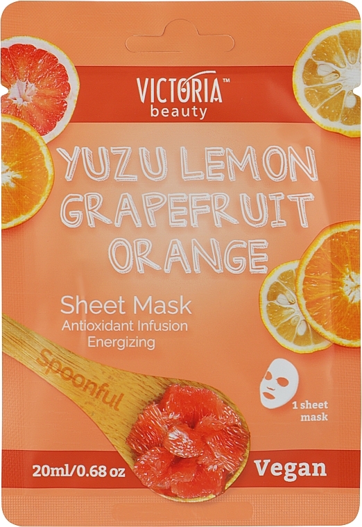 Энергизирующая тканевая маска для лица с экстрактами лимона, грейпфрута и апельсина - Workaholic's Yuzu Lemon Grapefruit Orange Sheet Mask — фото N1
