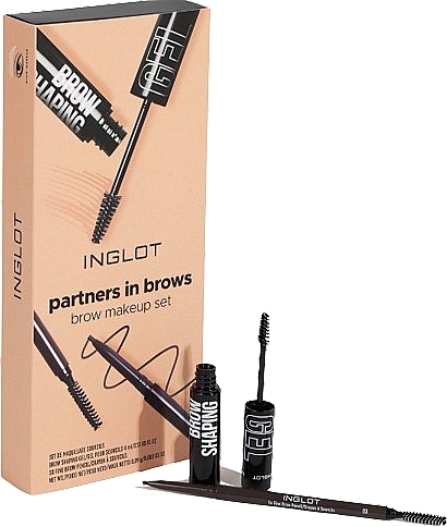 Набор - Inglot Partners In Brows Brow Makeup Set (br/gel/4ml + br/penscil/0.09g) — фото N1