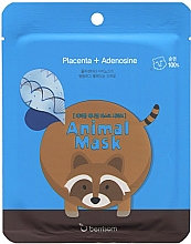 Парфумерія, косметика Тканинна маска з екстрактом плаценти - Berrisom Animal Mask Placenta + Adenosine Series Raccoon